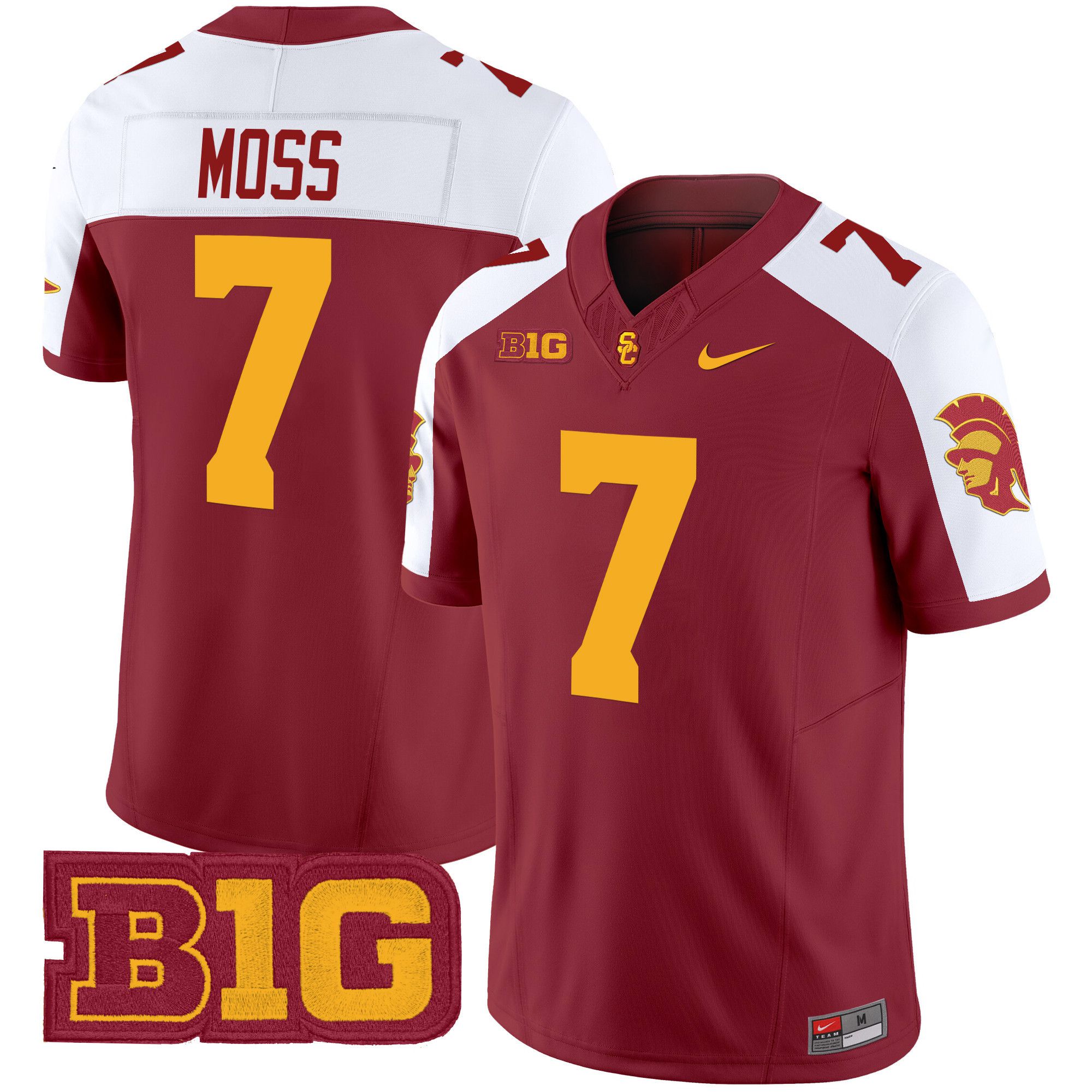 Men USC Trojans #7 Moss Red Nike 2024 Vapor Limited NCAA Jersey